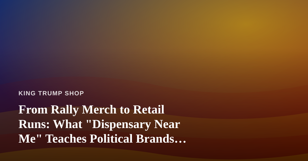 From Rally Merch to Retail Runs: What “Dispensary Near Me” Teaches Political Brands About Convenience