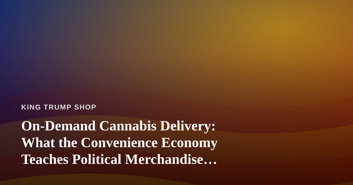 On-Demand Cannabis Delivery: What the Convenience Economy Teaches Political Merchandise Sellers
