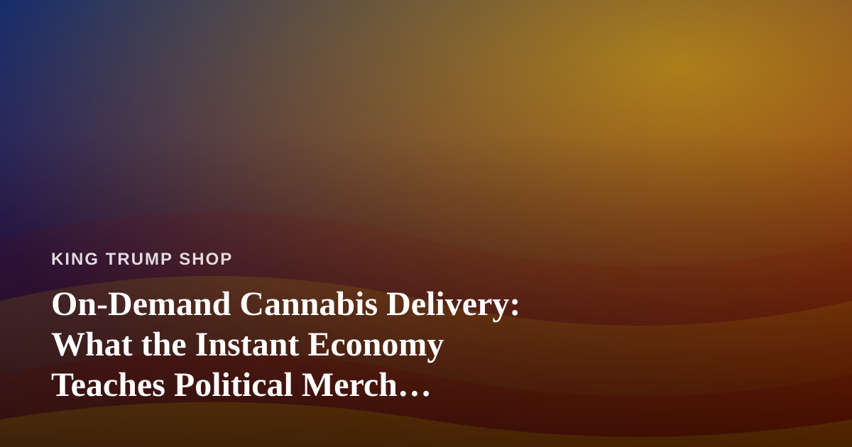On-Demand Cannabis Delivery: What the Instant Economy Teaches Political Merch Sellers
