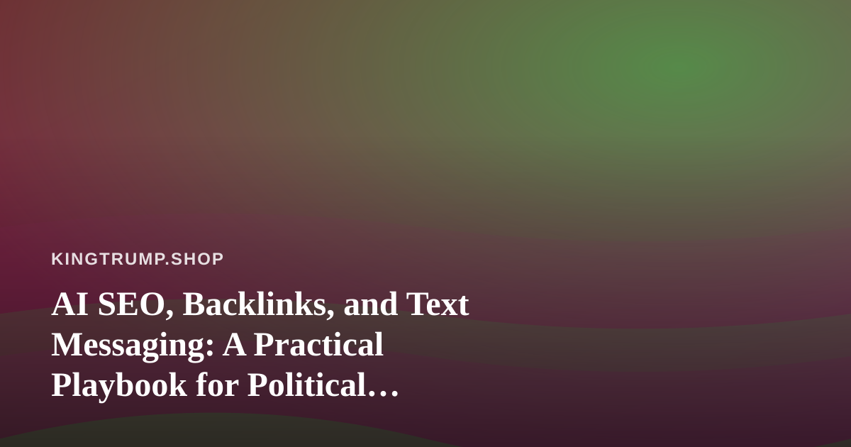 AI SEO, Backlinks, and Text Messaging: A Practical Playbook for Political Merchandise Shops