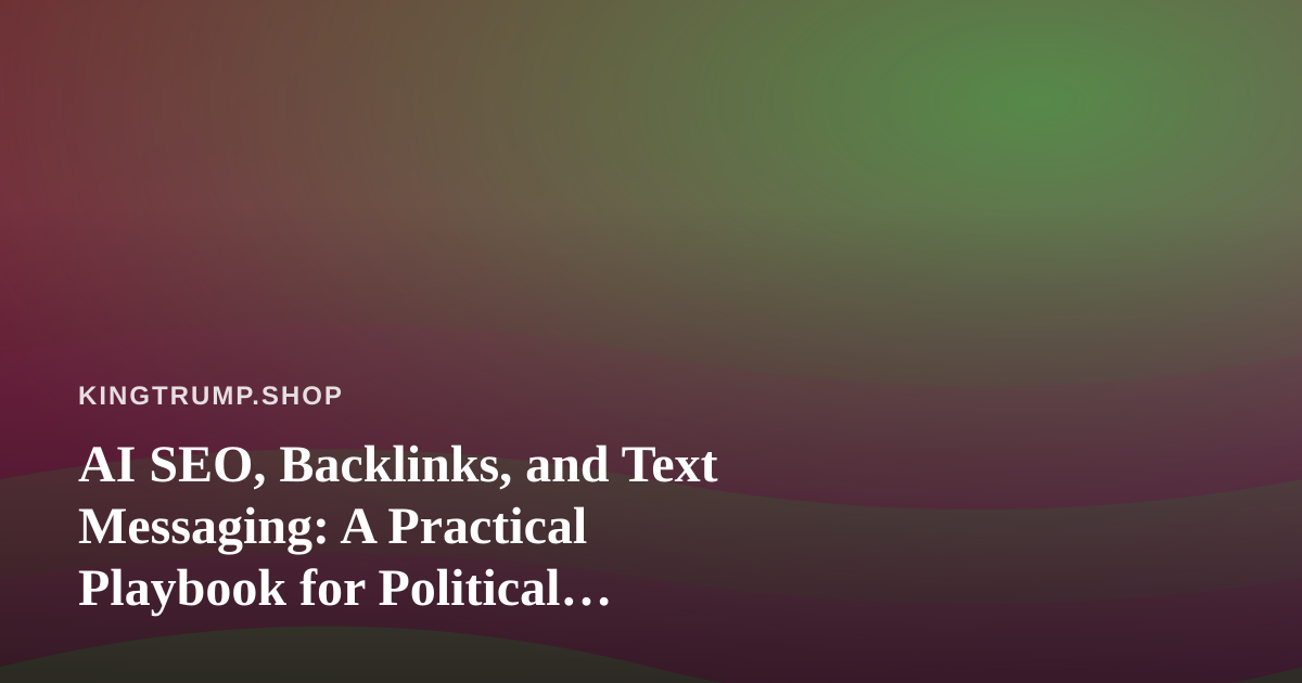 AI SEO, Backlinks, and Text Messaging: A Practical Playbook for Political Merchandise Stores
