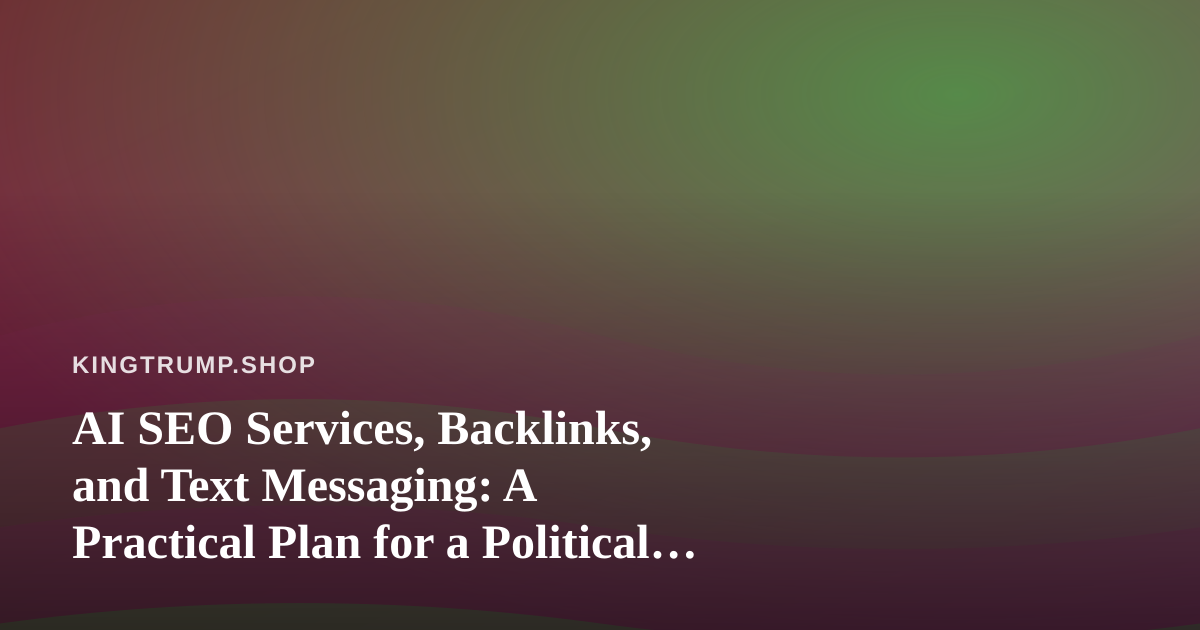 AI SEO Services, Backlinks, and Text Messaging: A Practical Plan for a Political Merchandise Store