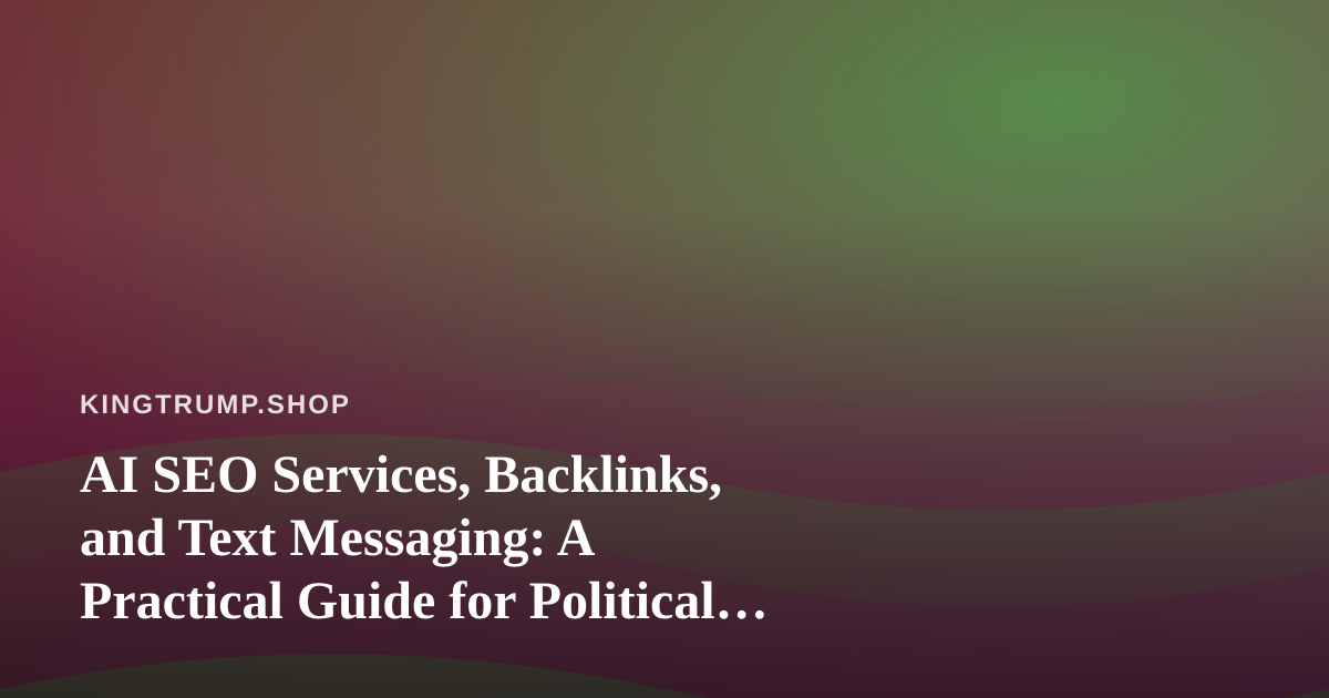 AI SEO Services, Backlinks, and Text Messaging: A Practical Guide for Political Merch Stores