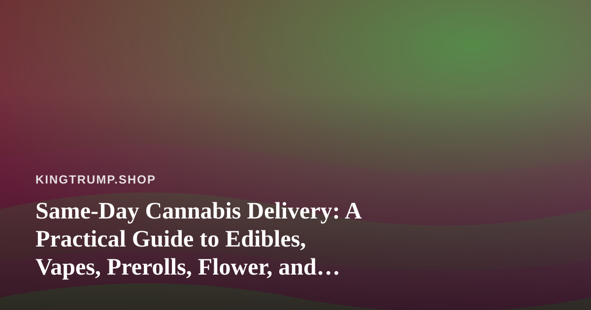 Same-Day Cannabis Delivery: A Practical Guide to Edibles, Vapes, Prerolls, Flower, and Concentrates