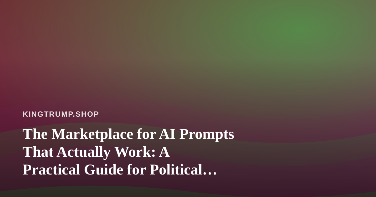 The Marketplace for AI Prompts That Actually Work: A Practical Guide for Political Merchandise Sellers