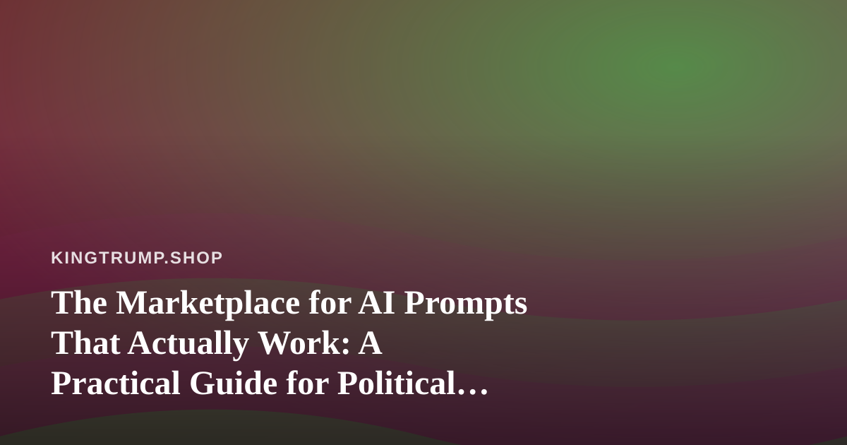 The Marketplace for AI Prompts That Actually Work: A Practical Guide for Political Merch Sellers