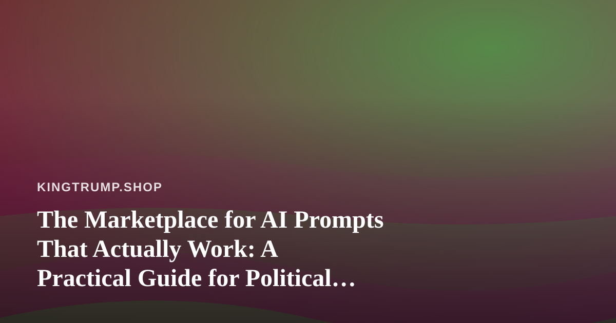 The Marketplace for AI Prompts That Actually Work: A Practical Guide for Political Merchandise Sellers
