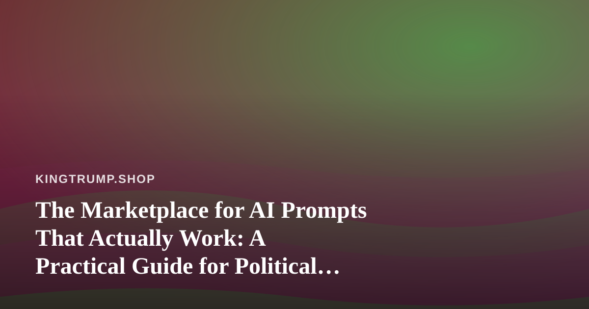 The Marketplace for AI Prompts That Actually Work: A Practical Guide for Political Merch Sellers
