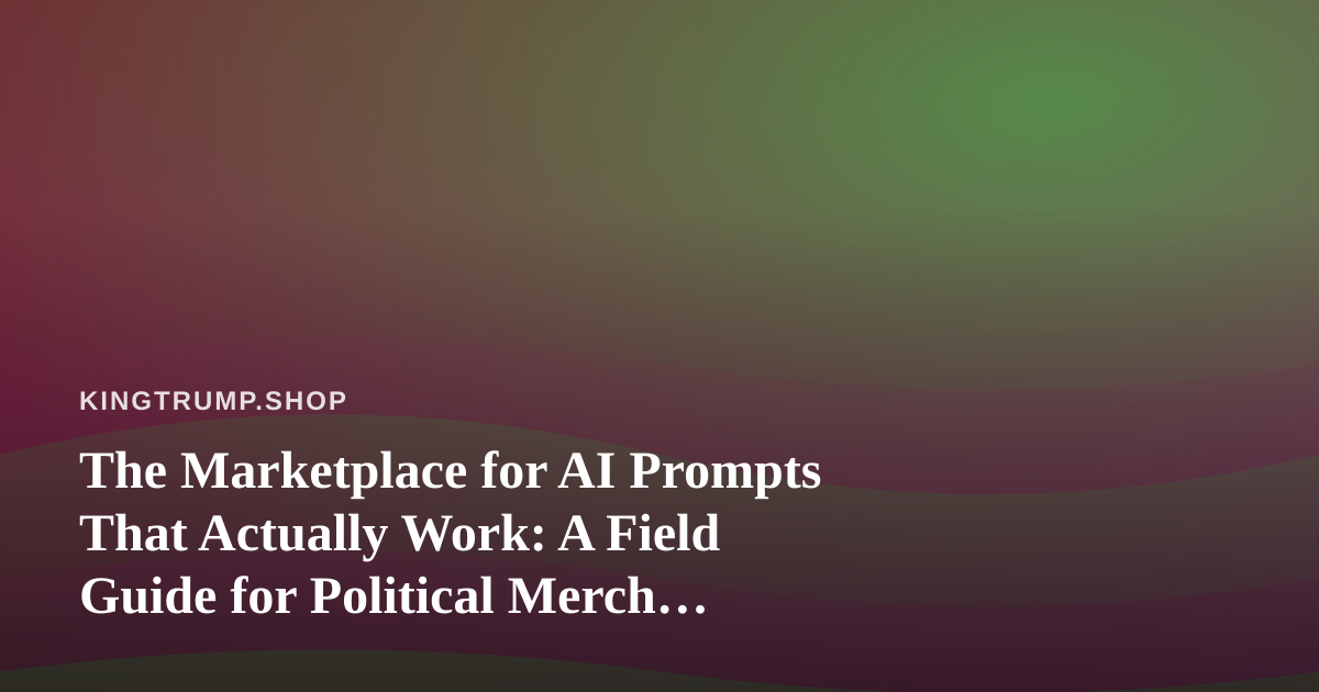 The Marketplace for AI Prompts That Actually Work: A Field Guide for Political Merch Sellers