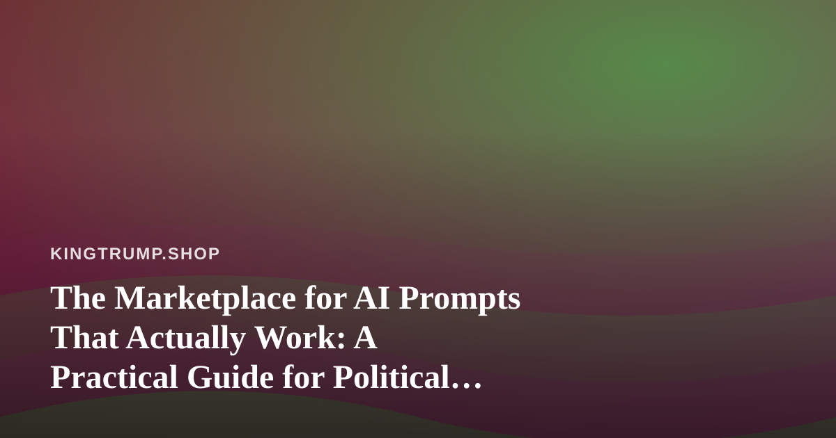 The Marketplace for AI Prompts That Actually Work: A Practical Guide for Political Merch Designers