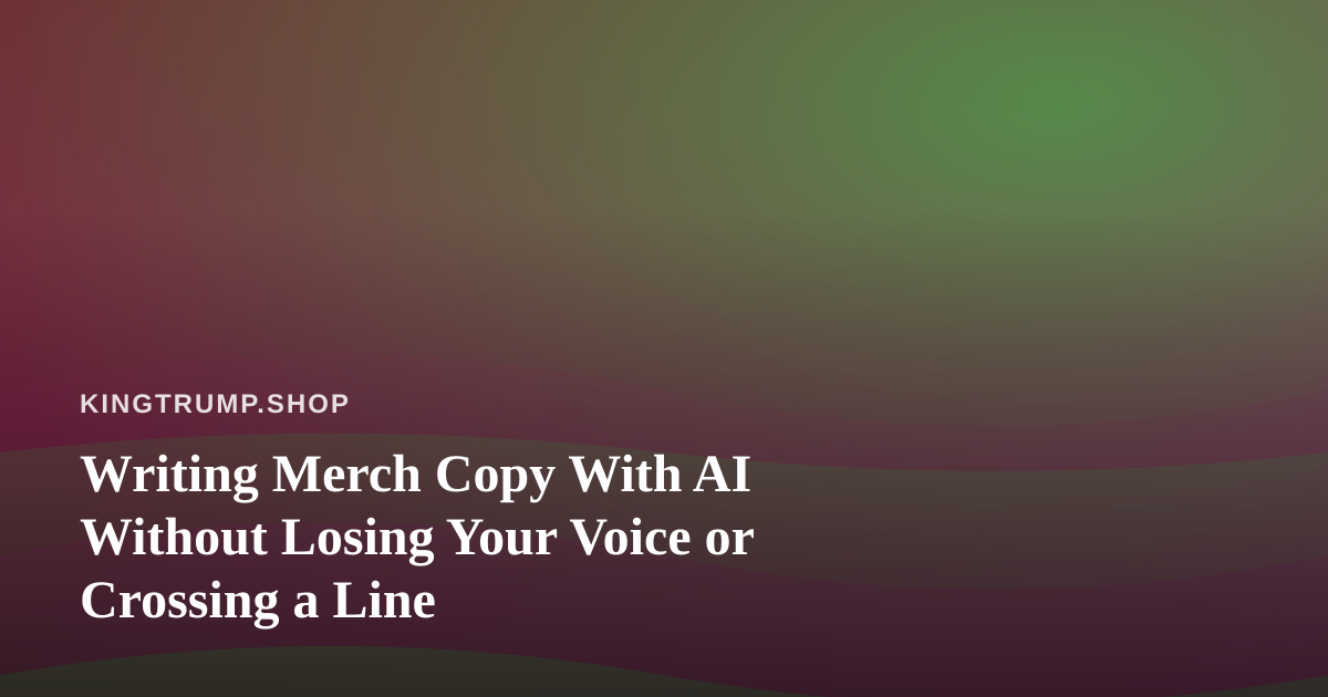 Writing Merch Copy With AI Without Losing Your Voice or Crossing a Line